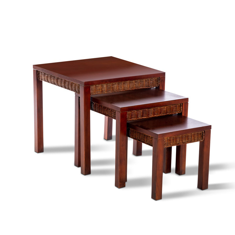 Swanscombe End Table Set Of 3 In Natural Wash Finish, Brown