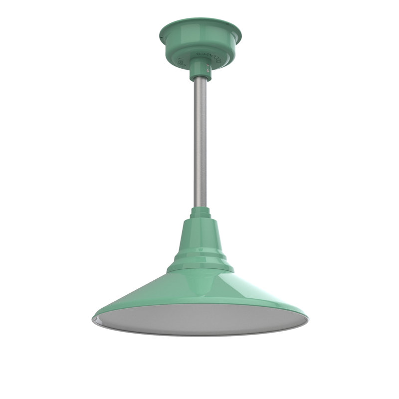 Luminaire suspendu à cône simple 1 lumière Albali, H 48 po x l 16,25 po x P 16,25 po, Jade
