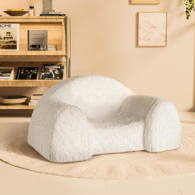 Upholstered Sherpa Convertible Chair