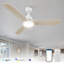 Ventilateur de plafond moderne 52 pouces à 3 pales en bois massif avec lumière et télécommande, moteur à courant continu silencieux à 10 vitesses, ventilateur de chambre à coucher, ventilateur de salon, minuterie-1387383443-1609829249