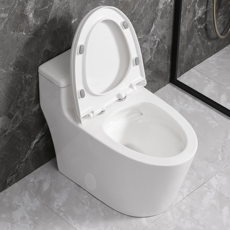 Yingze Low-Profile Dual Flush Elongated Toilet – WaterSense Certified, 1.28 GPF & 0.8 GPF, Standard 17” Height, One-Piece Design for Modern Bathrooms