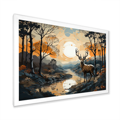 Chevreuil, charme minimaliste - impressions sur toile, cerf