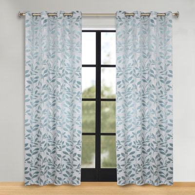 Blue Floral Curtains & Drapes