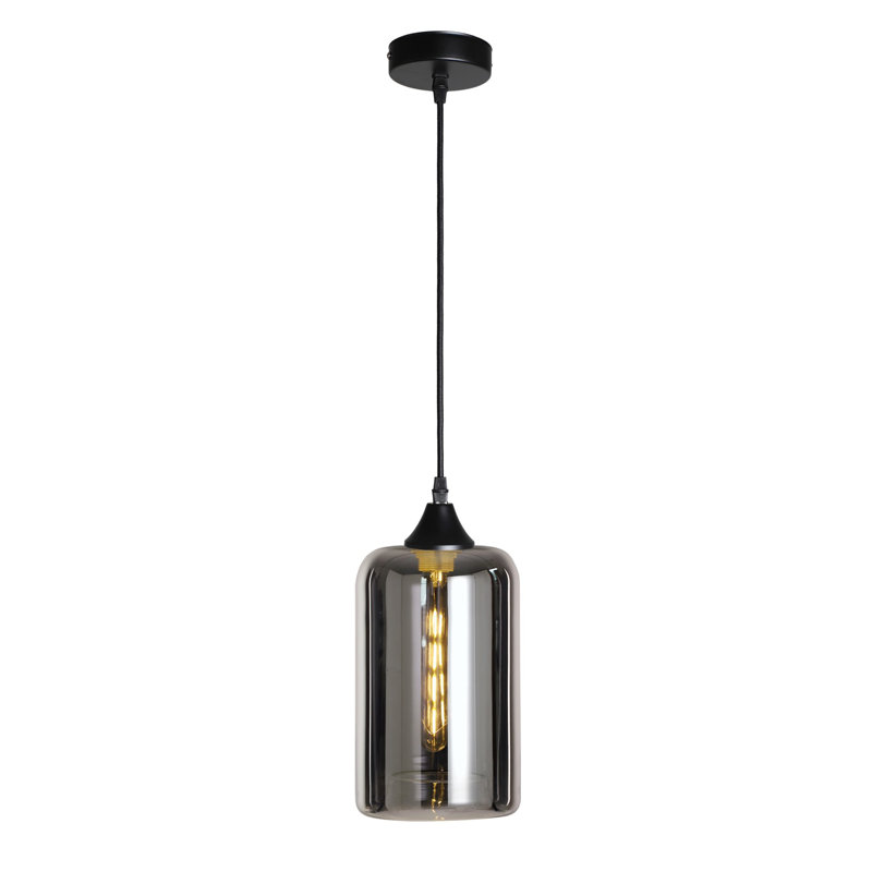 Aevyn 1 - Light Cylinder Pendant, Silver, Black