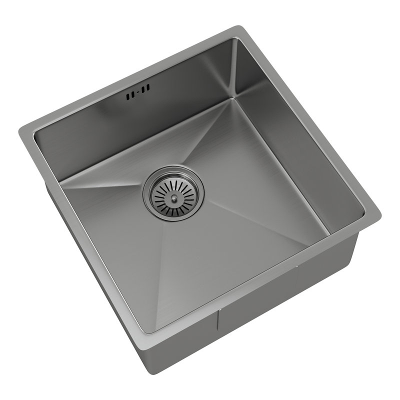 Belfry Kitchen Victorina 440mm W Single Bowl Stainless Steel Drop-In Kitchen Sink 0