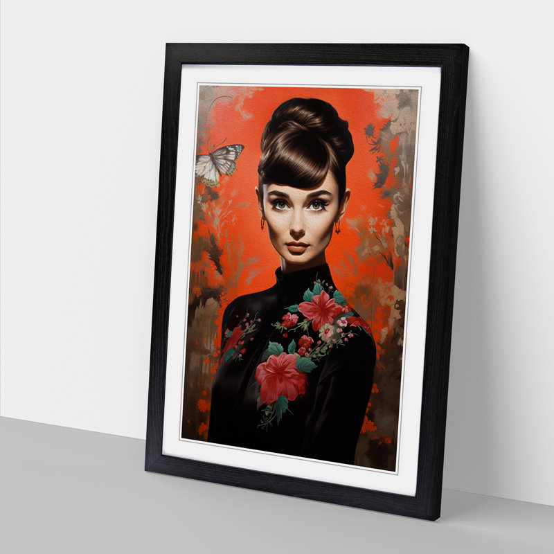 Single Picture Frame Print on Wood, Black Framed, 34cm H x 25cm W