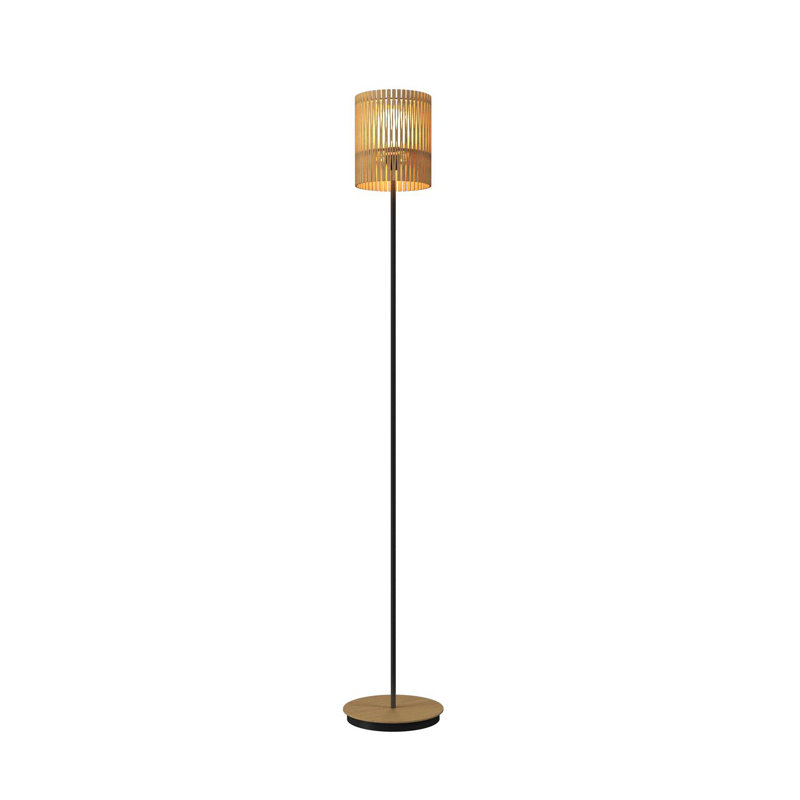 Living Hinges 62.99'' Traditional Floor Lamp, Maple, Maple