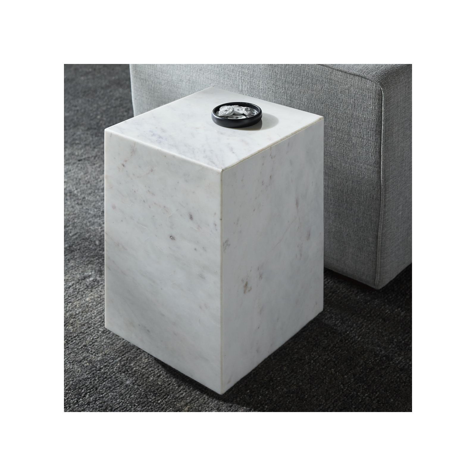 Enez Modern End Table, White