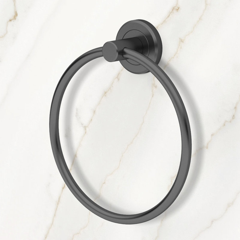 Latitude II Towel Ring | Bathroom, Kitchen Hand Towel Ring, Matte Black