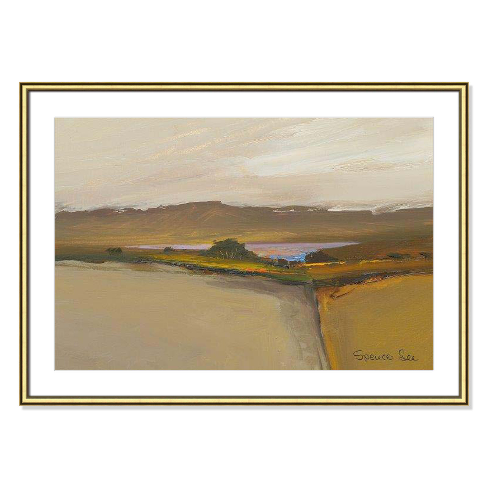 Heaven and Earth IV By Spencer Lee - Framed Art w/ 4 Ply Matboard, Gold Framed, 26.75" H x 36.75" W x 0.75" D