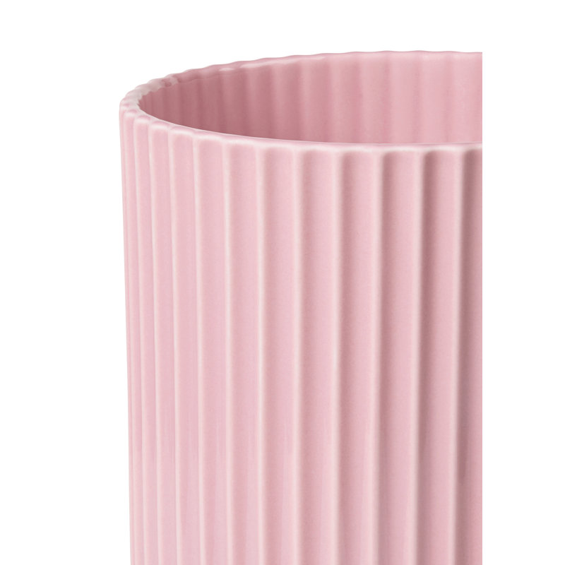 Lyngby Ceramic / Porcelain Table Vase, Rose, 9.8" H x 5.9" W x 5.9" D
