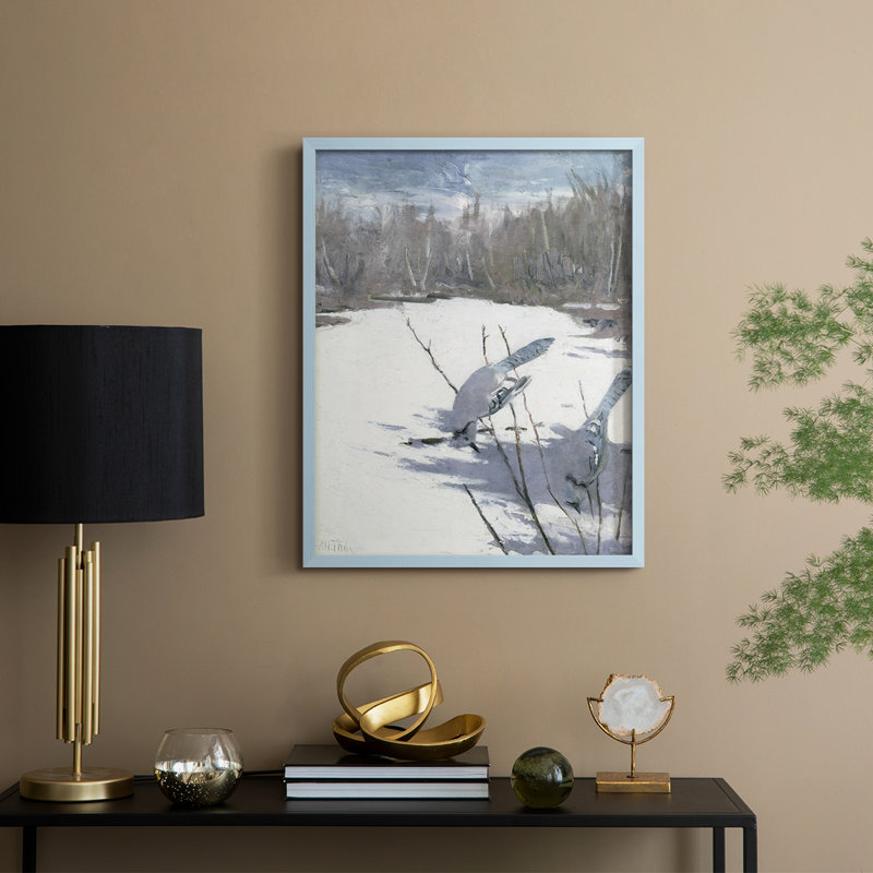 Reproduction encadrée vintage en bois massif CLxxix, Bleu, H 15 po x l 12 po