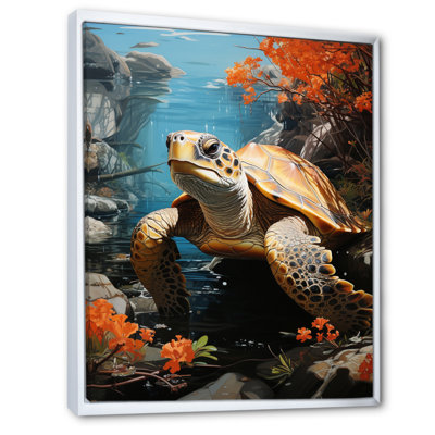 «Turtle Aquatic Wanderer Pastoral II», reproduction d'art sur toile