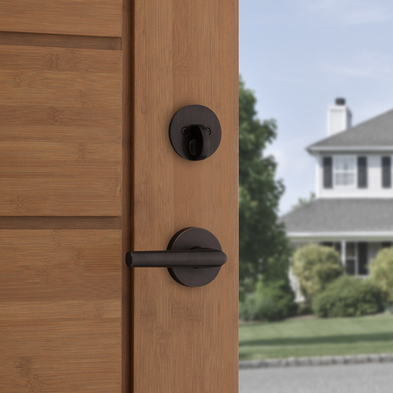 Kwikset Milan Round Keyed Lever, Veneitan Bronze