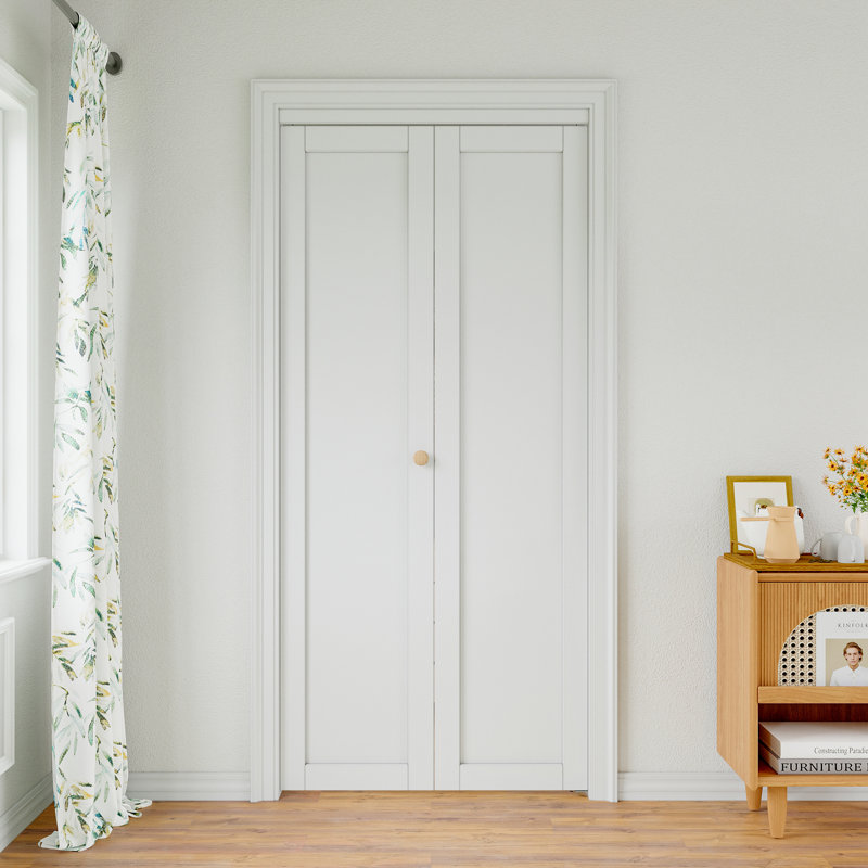 Porte de placard pliante en panneau de fibres à densité moyenne à base solide DIY, 36 po x 80,6 po