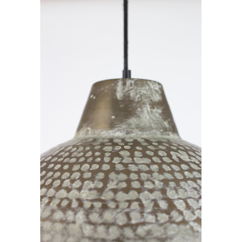  Luminaire suspendu rustique en métal blanc - 21 po de hauteur