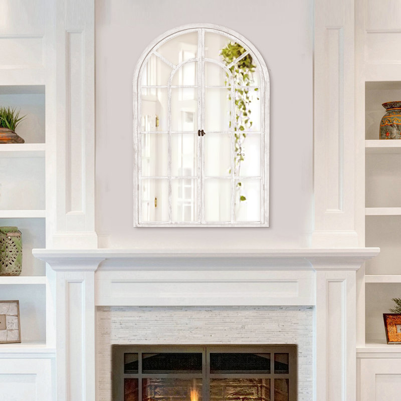 Miroir mural en bois, Blanc