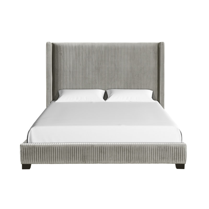 Lit tapissier dans une boîte gris clair, Gris clair, Grand