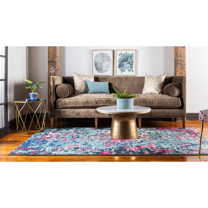 Auyeung Washable Abstract Indoor Rug, Rectangle 7'1" x 10'
