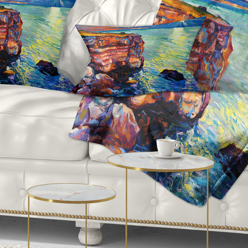 Coussin imprimé magnifique océan et falaises - Sea & Shore