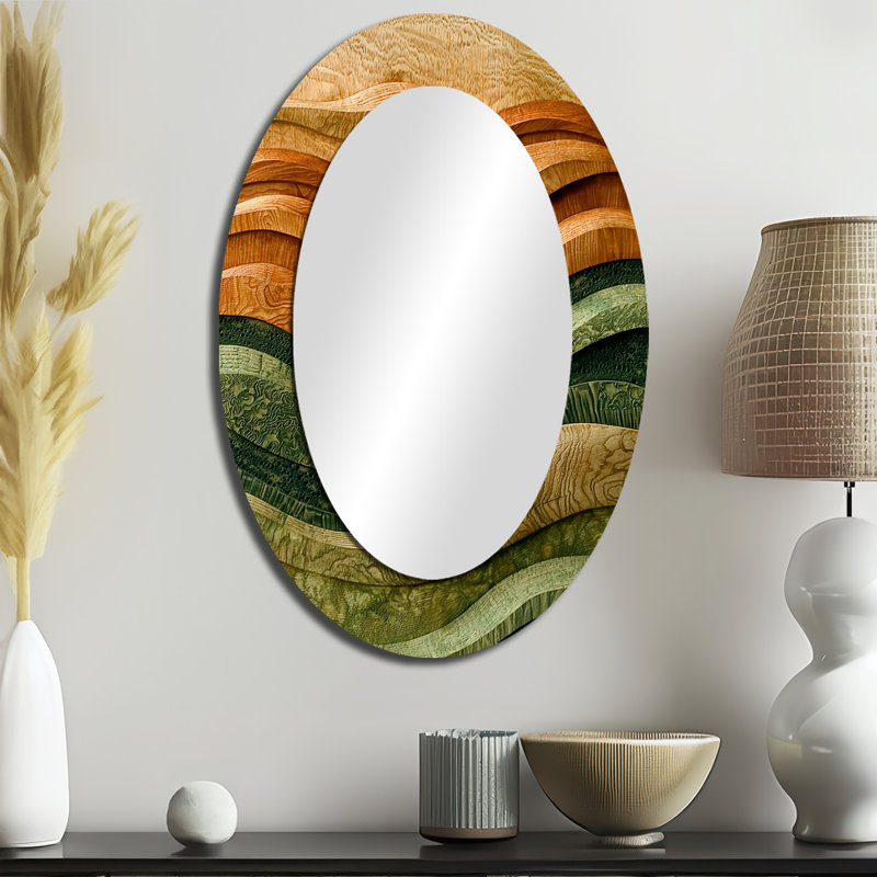 Miroir mural ovale vert, 36 po x 24 po