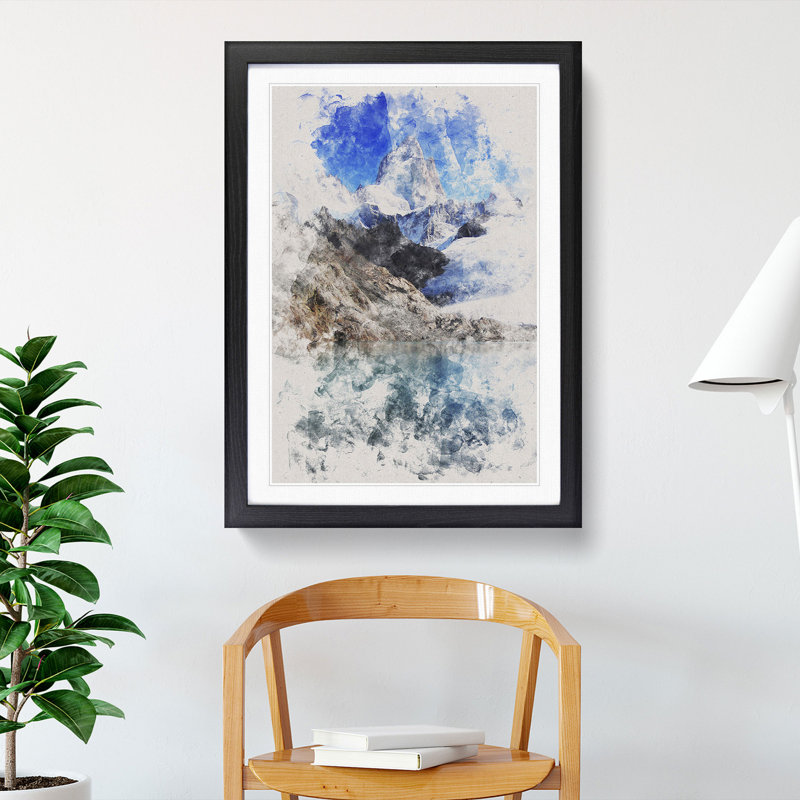 Glacier in Argentina - Picture Frame Painting, 65cm H x 48cm W x 2cm D, Black Framed