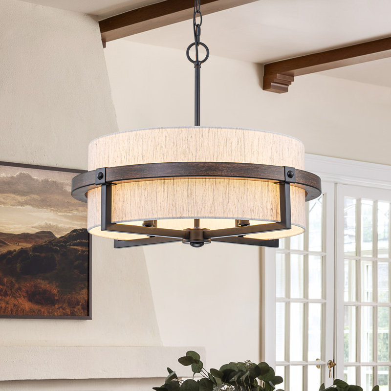 4-Light Dimmable Drum Chandelier