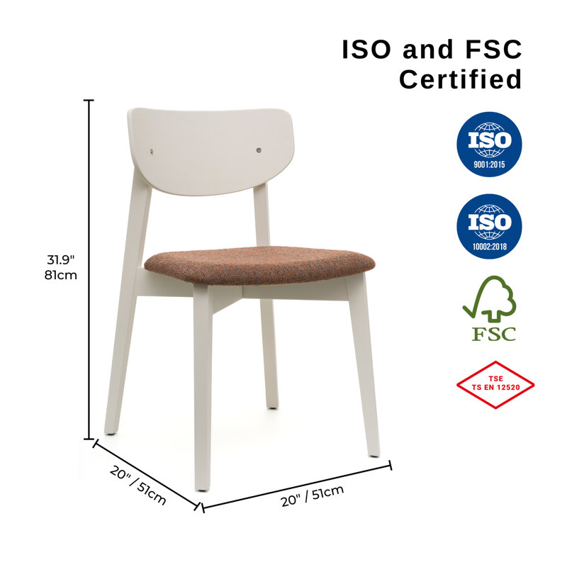 Chaises de salle à manger en bois Opus, 2, Brun, Blanc