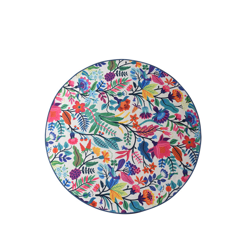 Tappanhannock Pictura Pink/Green/Blue Rug, Round 100cm