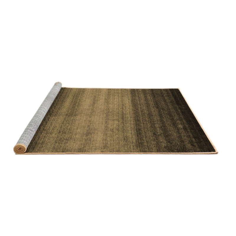 Tapis contemporains brun lavable à la machine 2643, Rond 6 pi