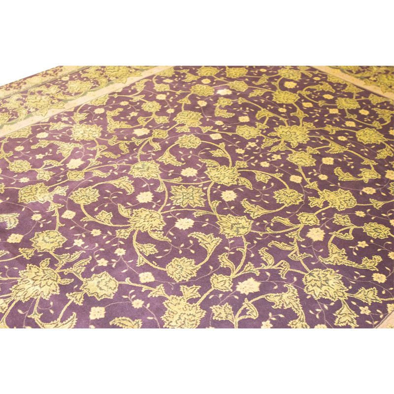 Hand Knotted Wool Oriental Area Rug in Aubergine