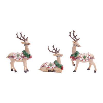 Figurine de cerf scintillant des Fêtes (ensemble de 3)