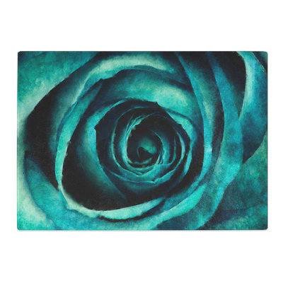 Tempered Glass a Rose Painting Chopping Board