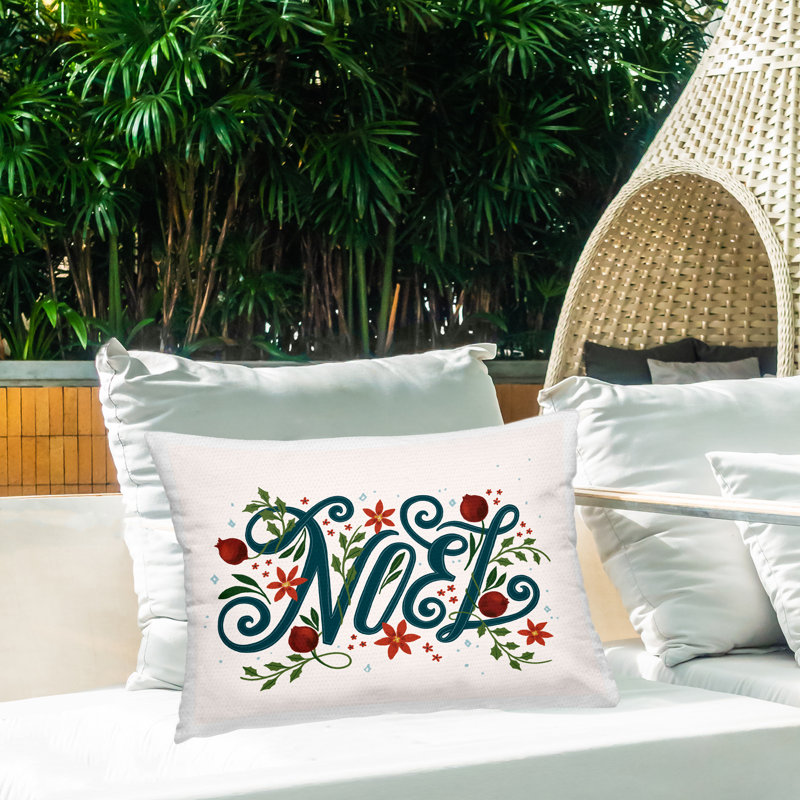 Coussin extérieur Noel with Rustic Winter Botanicals, design par Loni Harris