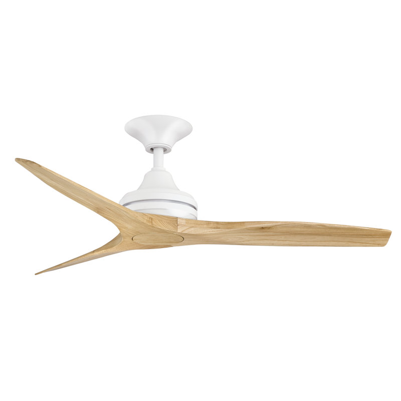 Spitfire 48 inch Indoor/Outdoor Ceiling Fan - Matte White with Natural blades, Natural, Matte White