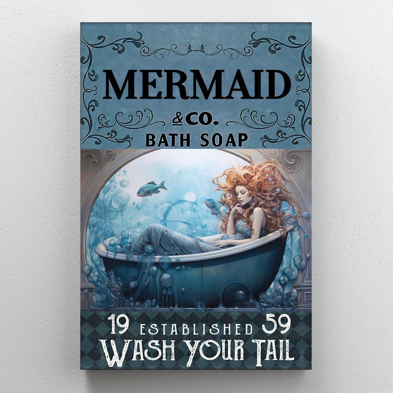 «Larayne Mermaid Bath Soap», impression sur toile, H 36 po x l 24 po x P 1,25 po