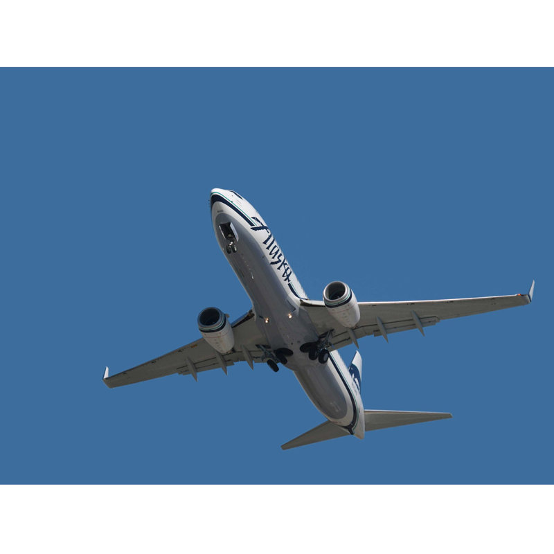 Adhésif décoratif Chibi Alaska Air 737 Flyover, H 36 po x l 48 po x P 0,1 po