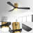 52 Inch Low Profile Ceiling Fan With Remote Control 3 Solid Wood Blades