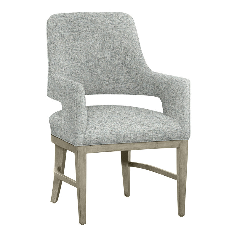 Chaise avec accoudoirs Josie, Amande chamois, Platine 3160