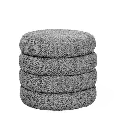 Gowon Storage Ottoman, Round Ottoman with Storage, Upholstered Ottoman with Soft Padded Seat, Footrest Stool Ottoman Foot Stool for Dorm Makeup Living Room