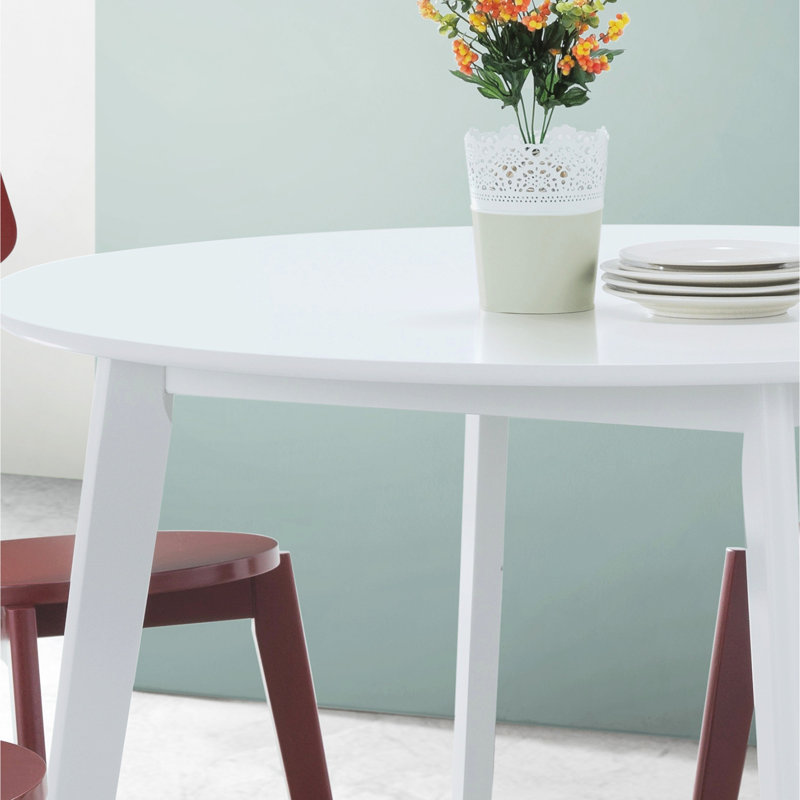 Roma Contemporary White Round Dining Table