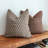Brown Leaf Block Print Pillow Set