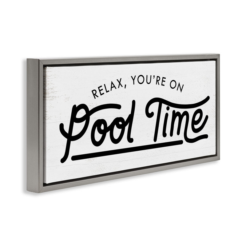 Art mural sur toile flottant "Pool Time Summer" par Daphne Polselli, H 11 po x l 25 po, Cadre flottant gris lustré