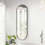 Miroir ovale de 63 po x 20 po pleine longueur avec cadre en aluminium brossé antirouille, fixation murale pour une réflexion HD claire-258959017