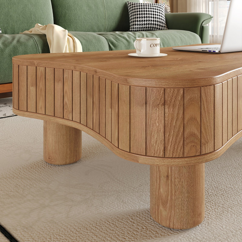 Table basse à plateau relevable pour salon, Light Brown