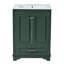 Meuble-lavabo 24 po avec lavabo en céramique, armoire de rangement autoportante moderne avec poignées argentées, portes à fermeture douce