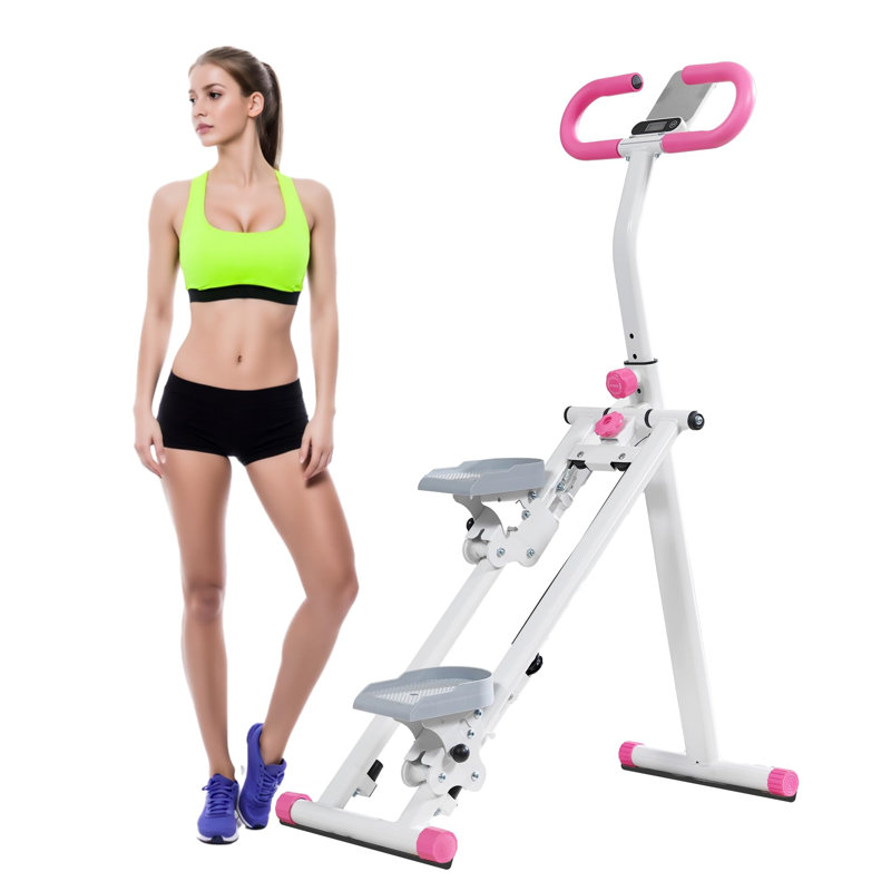 Stepper vertical pliable pour équipement d'entraînement cardio à usage domestique pour les séances d'entraînement du corps entier guidon et pédales réglables Capacité de poids: 300 lb