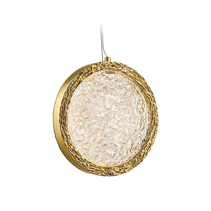 Bottega 1 - Light LED Pendant, Polished Brass, 10" H x 10" W x 10"D
