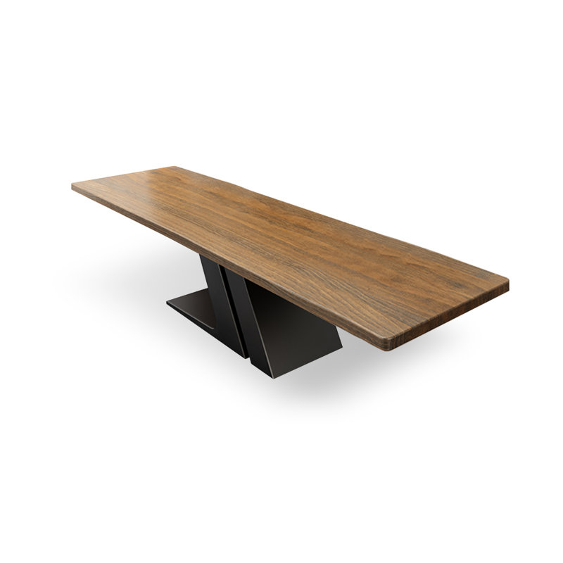 Tables de salle à manger en bois massif brun, H 29,53 po x L 94,49 po x l 39,37 po