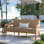 Causeuse d'extérieur en bois de teck Brisbane par Modway